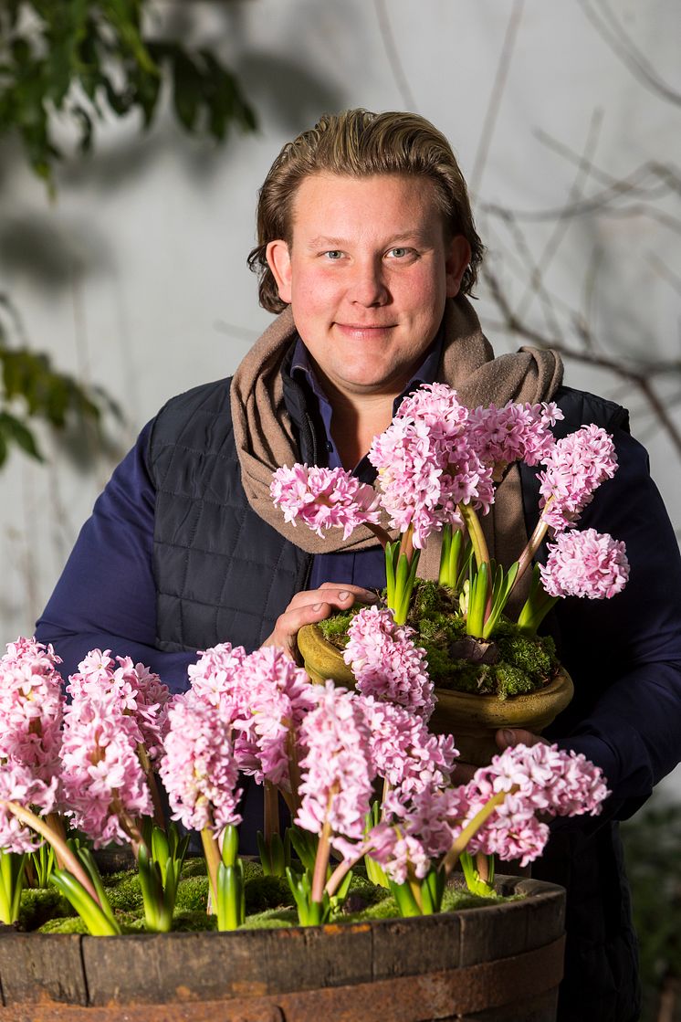Karl Fredrik på Eklaholm tycker om svenskodlade hyacinter