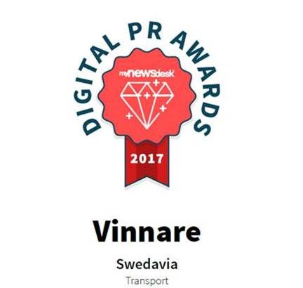 Swedavia vann Digital PR Awards 2017 i sin grupp. Bild Swedavia.