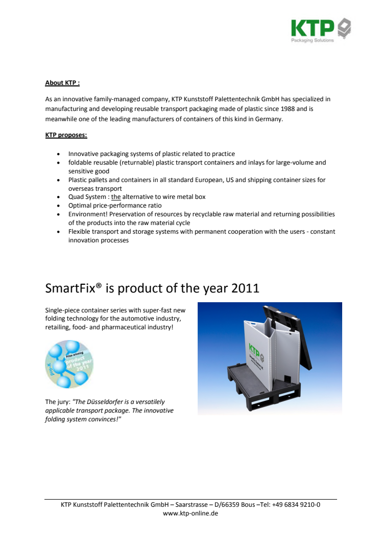 SmartFix® is product of the year 2011