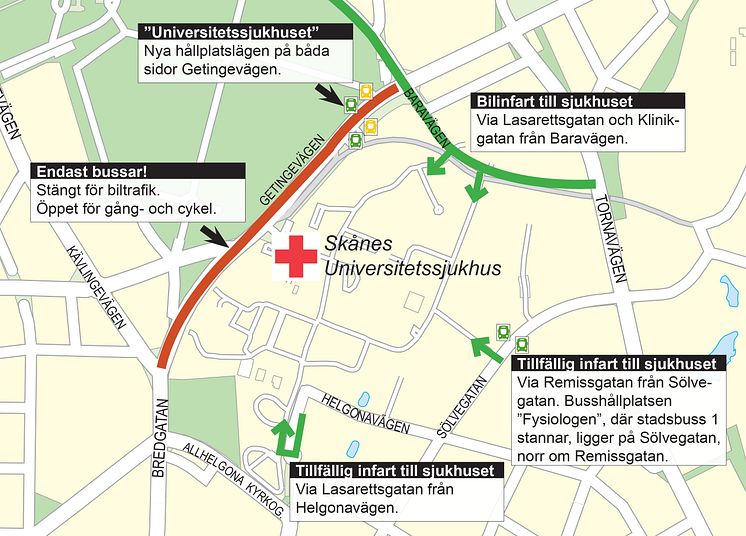 Trafikförändringar vid SUS i Lund