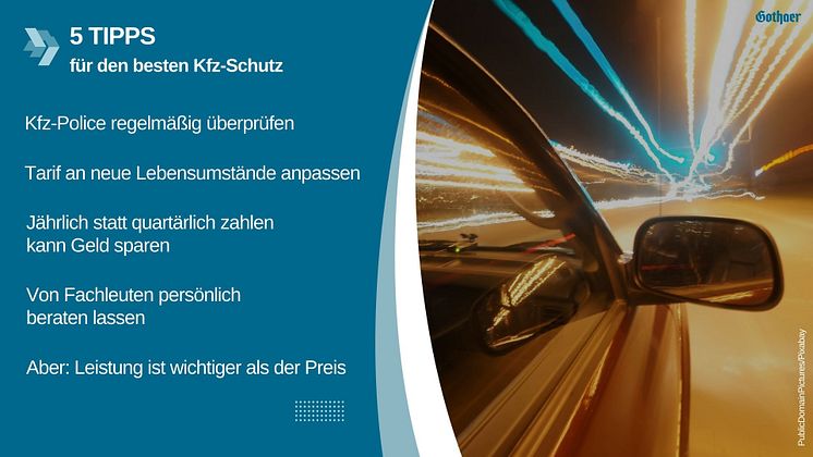 Gothaer 5 Tipps: Sparpotenzial Autoversicherung