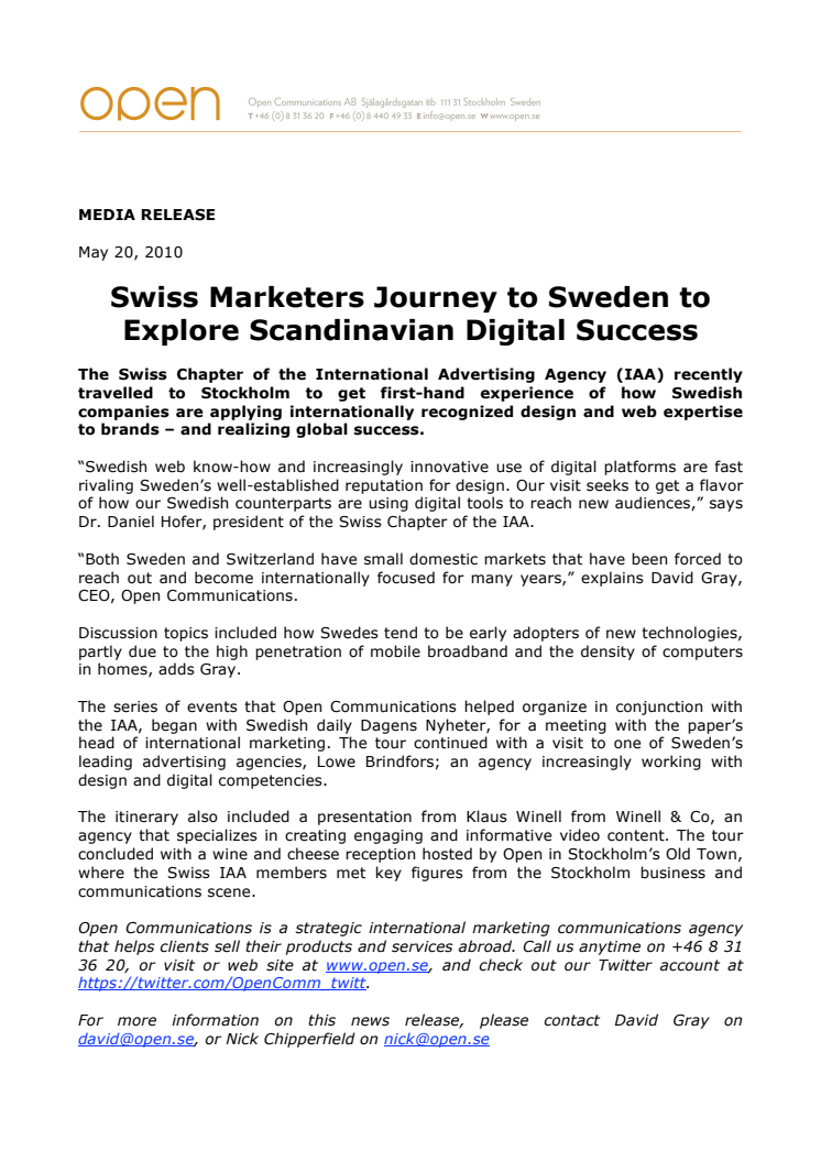 Swiss Marketers Journey to Sweden to Explore Scandinavian Digital Success