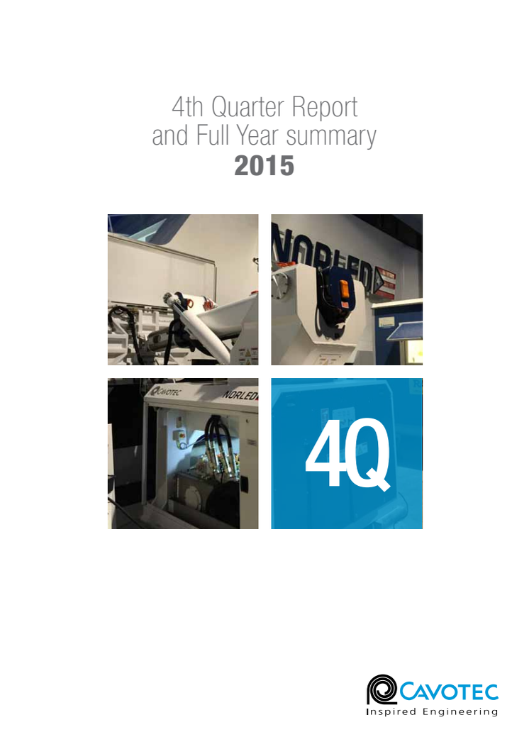 Cavotec 4Q15 Report and full year 2015 summary