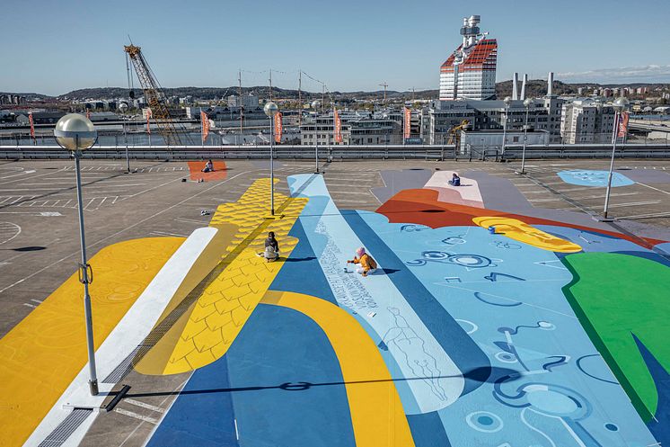 Muralmålning Nordstan under uppförandet _ _ Fotograf Per Pixel Petersson