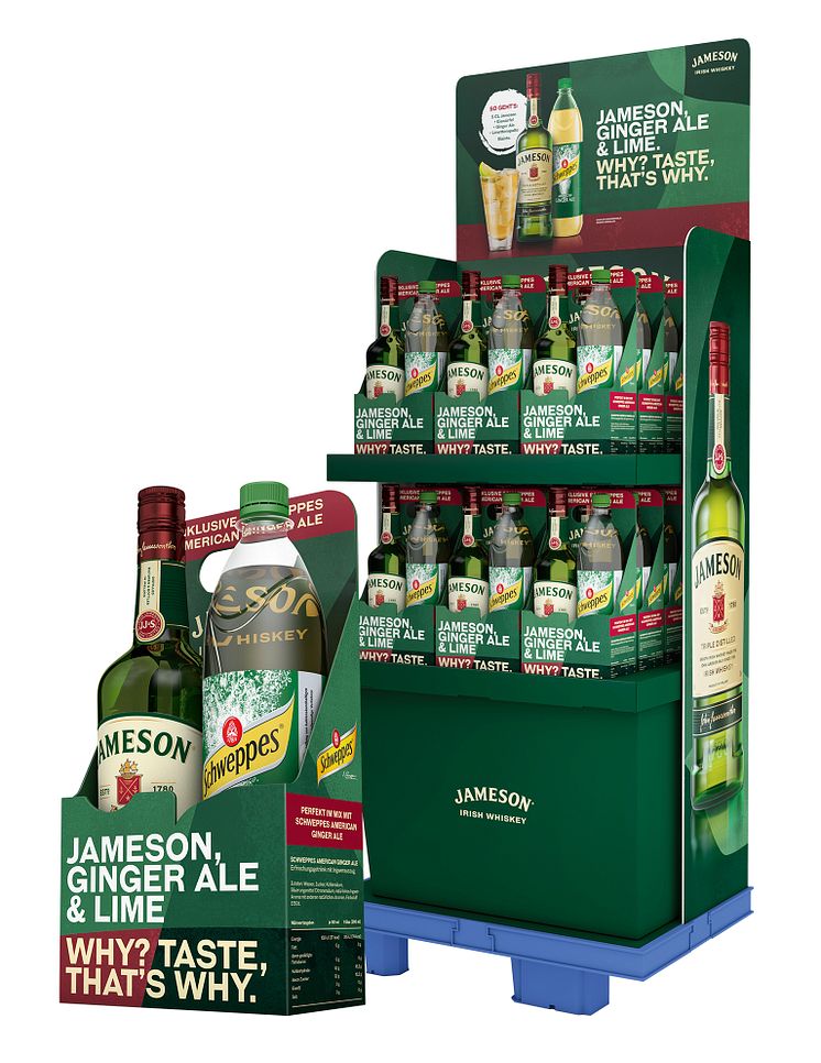 Jameson Whiskey mit Schweppes Ginger Ale 1,0 Liter in passender Geschenkverpackung