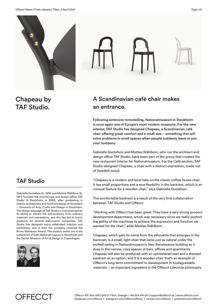 Offecct Press release Chapeau by TAF Studio_EN