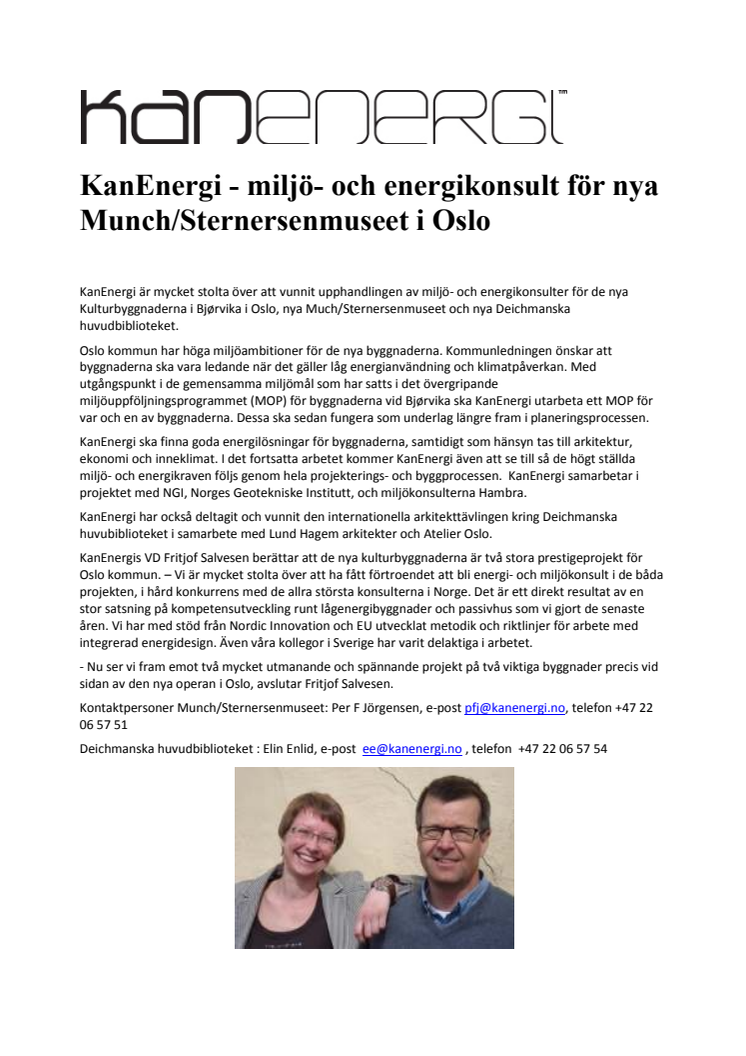 KanEnergi - miljö- och energikonsult för nya Munch/Sternersenmuseet i Oslo 
