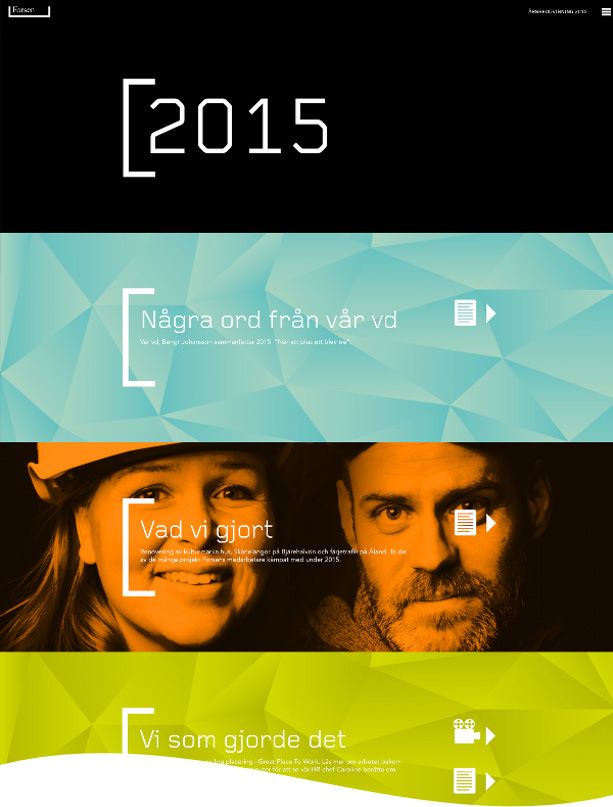 Skärmdump av Forsens digitala årsredovisning, 2015. (Bilden visar endast halva).