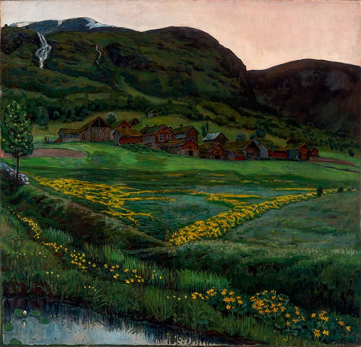 Nikolai Astrup: Klar juninatt / A Clear Night in June, olje på lerret, 1905–1907
