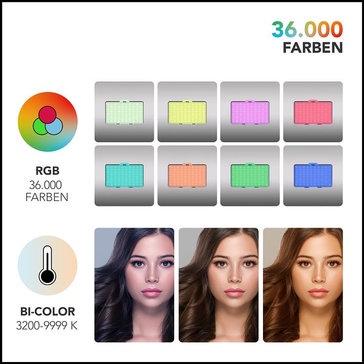 Walimex pro Rainbow Pocket RGBWW 23036 20 Farbe