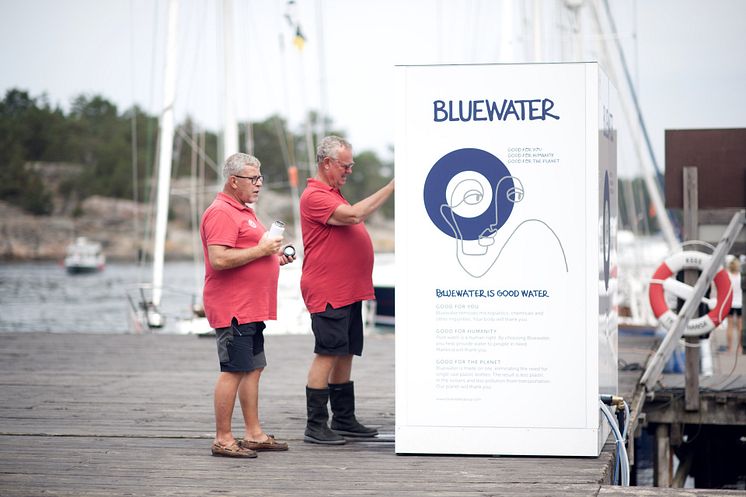 Bluewater has installed two water stations on Sandhamn Island at its own cost to deliver pure drinking water free of charge to thirsty island residents and tourists.