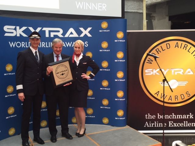 CEO Bjorn Kjos receives SkyTrax Award for "Best Low-Cost Airline in Europe" 