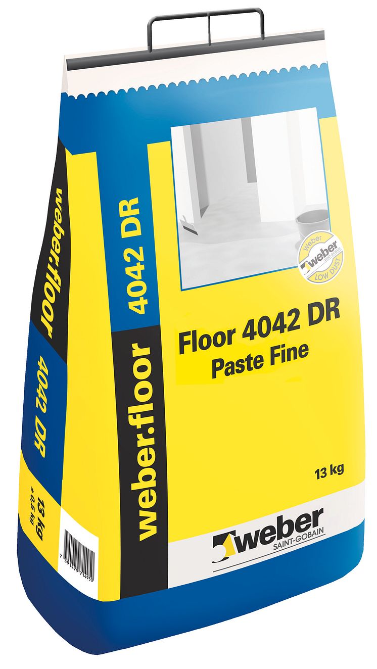 weber.floor 4042 paste fine DR är ett dammreducerat finspackel från Weber