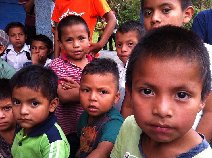 Skolbarn i La Cumplida, Nicaragua
