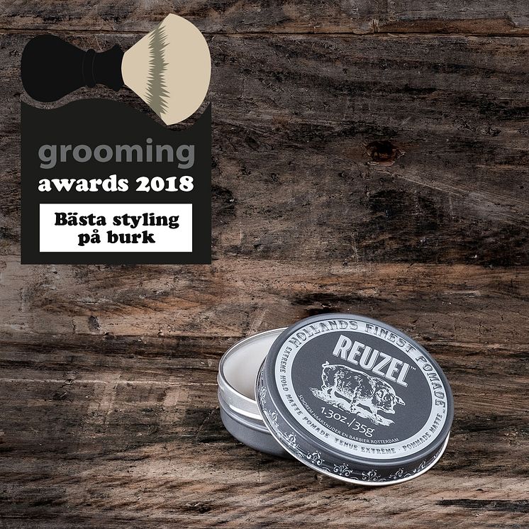 Grooming Awards 2018 - Bästa styling på burk - Reuzel Extreme Hold Matte Pomade