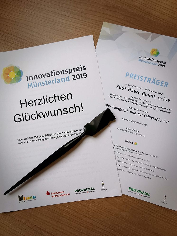 Innovationspreis Münsterland für Calligraph und Calligraphy Cut
