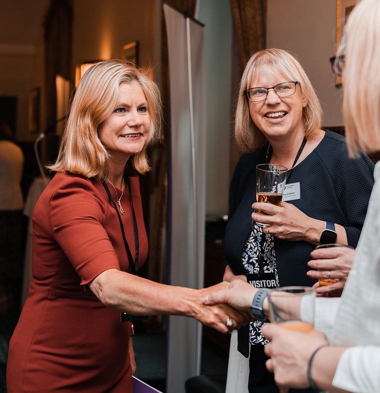 Justine Greening with Northumbria University Economic Development Manager, Sue Graham, at the white paper launch event in London