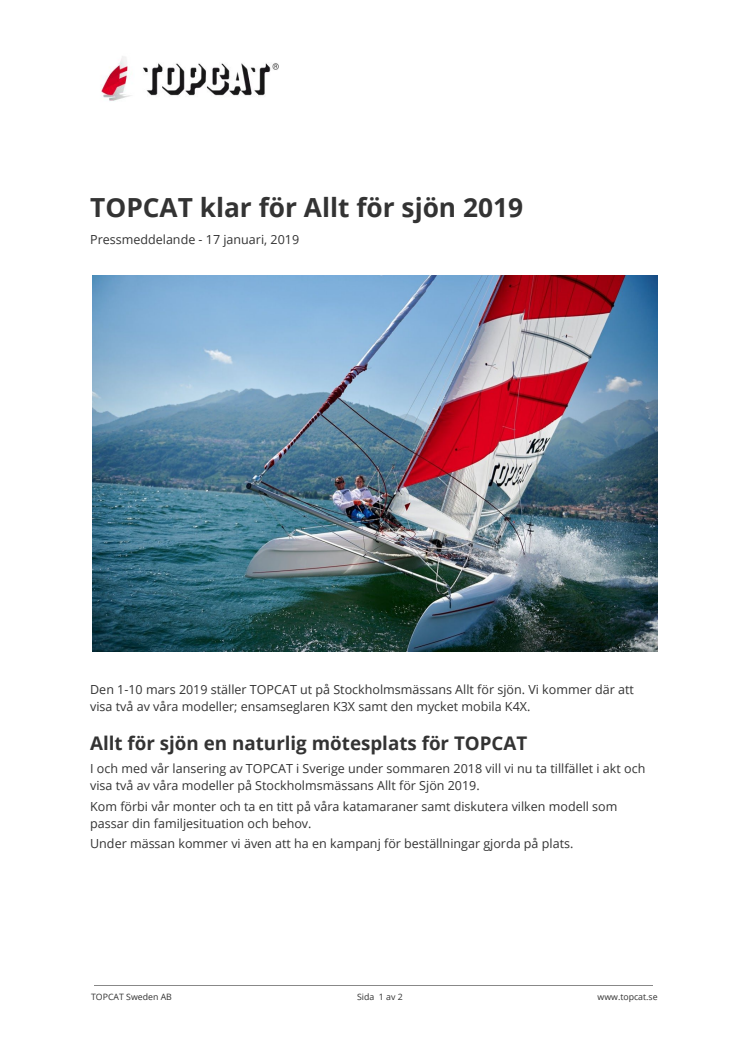 TOPCAT klar för Allt för sjön 2019