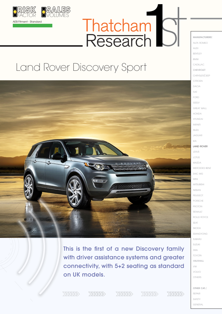 Thatcham 1st : Land Rover Discovery Sport