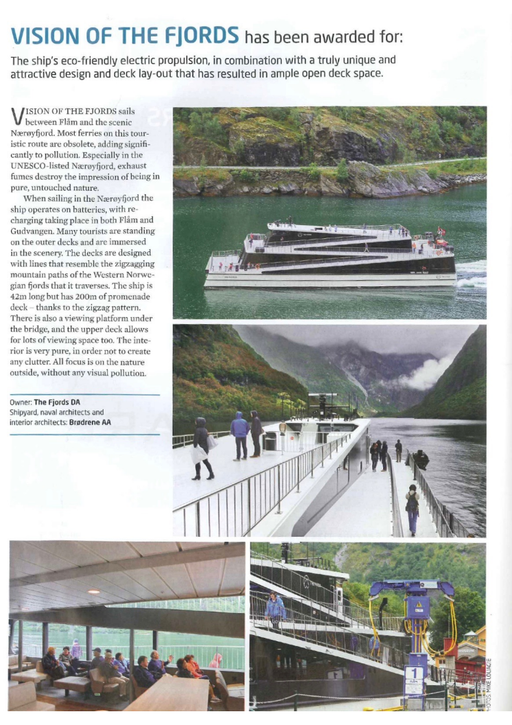 Shippax article on Vision of the Fjords award 