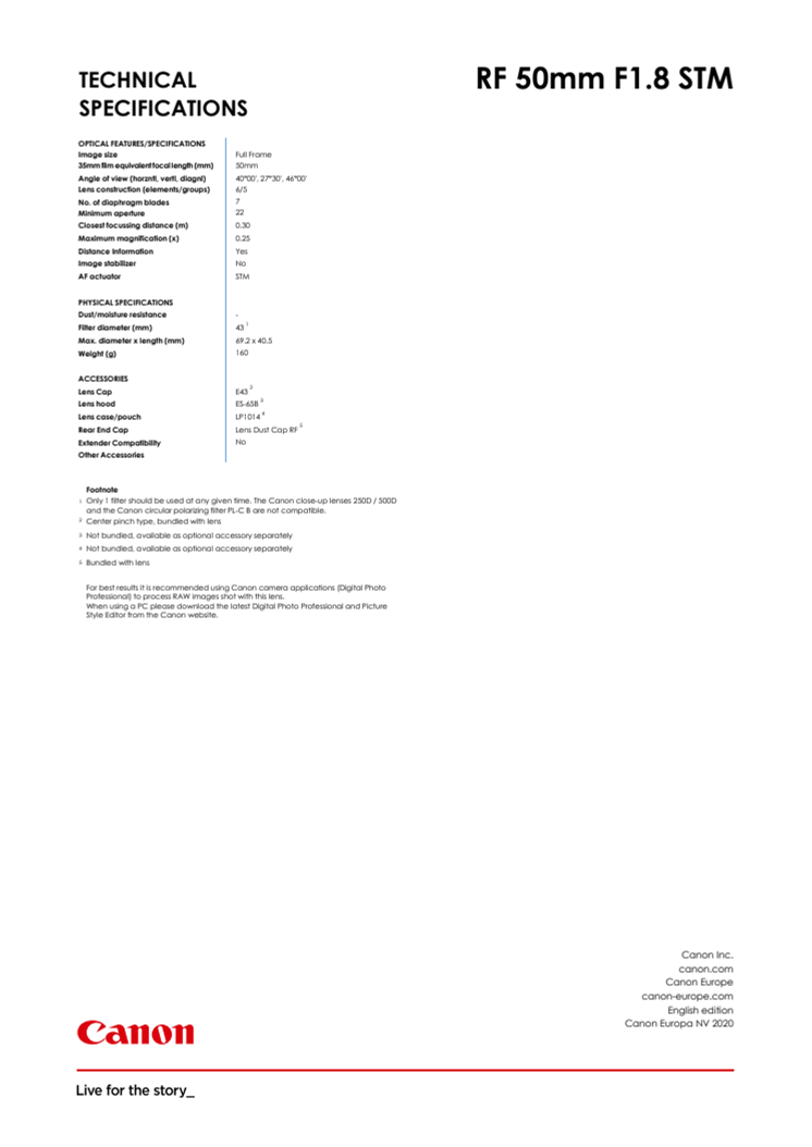 Canon Teknisk specifikation RF 50mm F1.8 STM.pdf