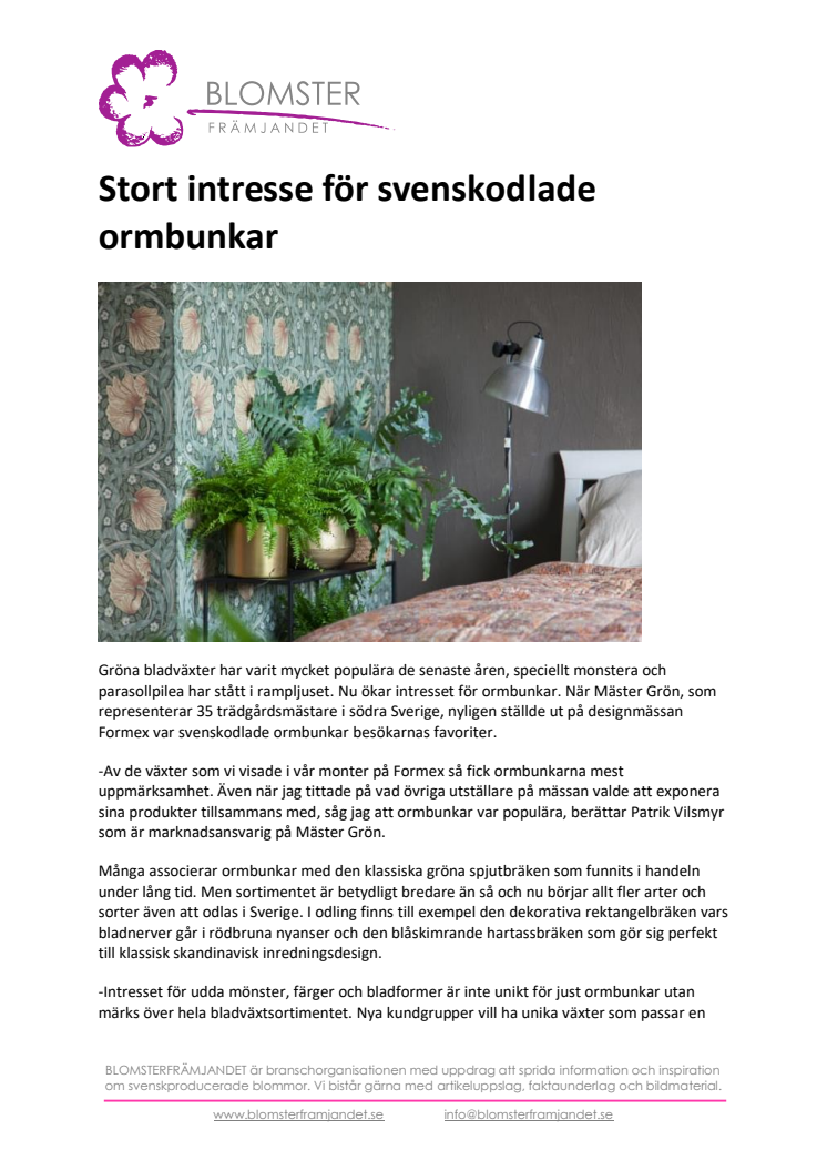 Stort intresse för svenskodlade ormbunkar