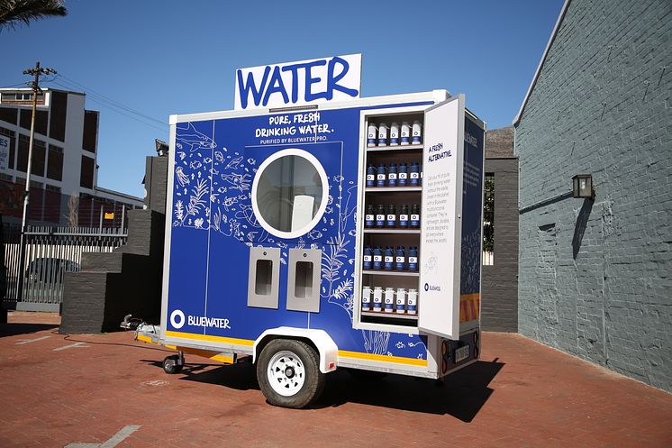 The Bluewater Mobile is a compact and durable unit that can be placed in just about any location to offer up to 2,000 litres of pure, chilled drinking water (still and sparkling) dispensed at a rate of up to five litres per minute.