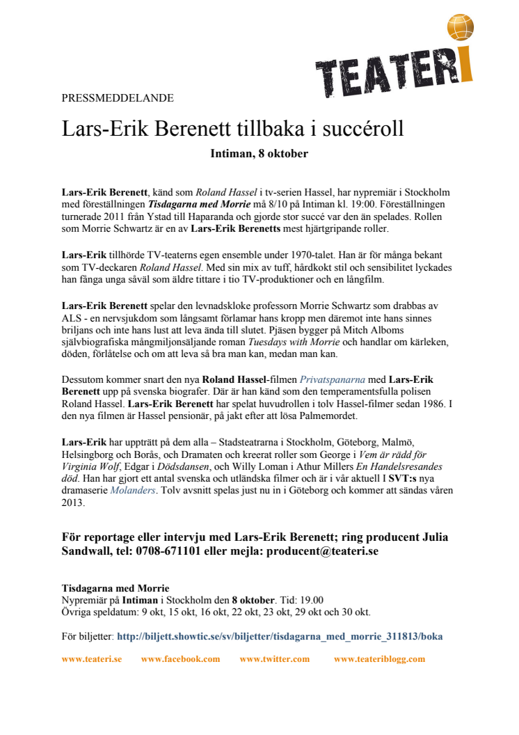 Lars-Erik Berenett tillbaka i succéroll