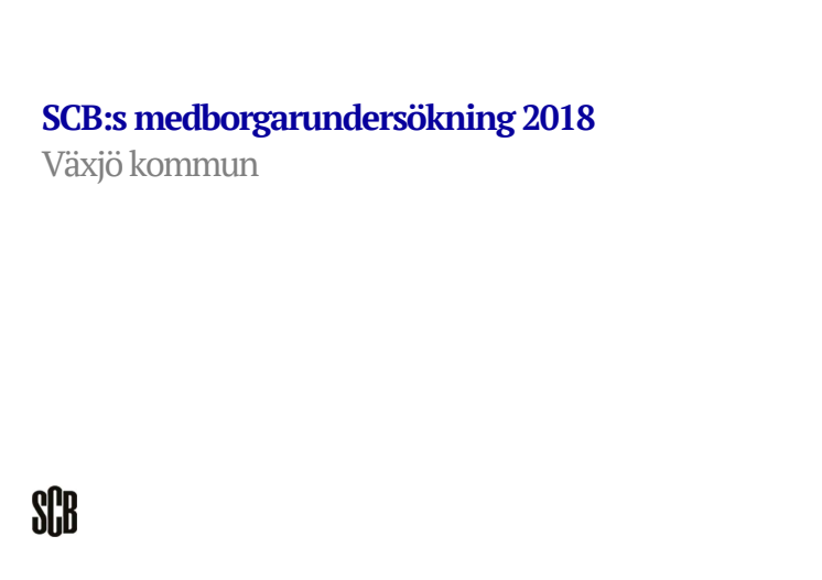 Medborgarundersökning Växjö kommun 2018