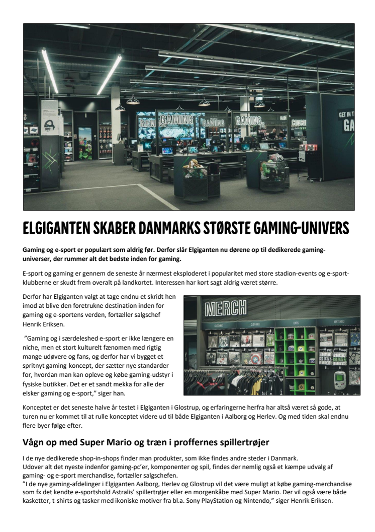 Elgiganten skaber Danmarks største gaming-univers
