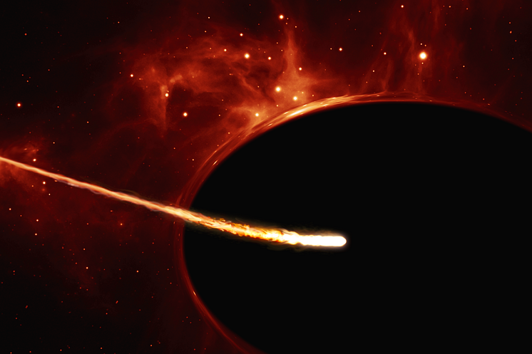 Close-up of star near a supermassive black hole (artist's impression) 