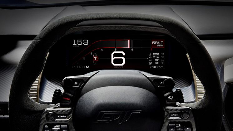 Ford GT Instrumentpanel - Track Mode