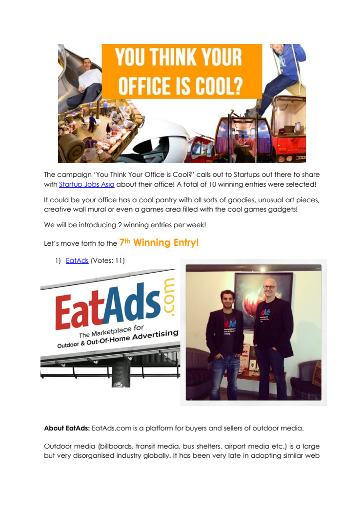 You Think Your Office is Cool - EatAds