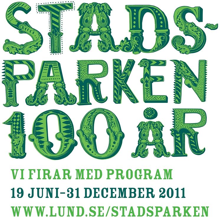 Stadsparken 100 år - logotyp med programtext