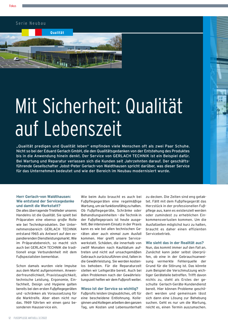 Neubau der Eduard Gerlach GmbH, Teil 4: Qualität auf Lebenszeit