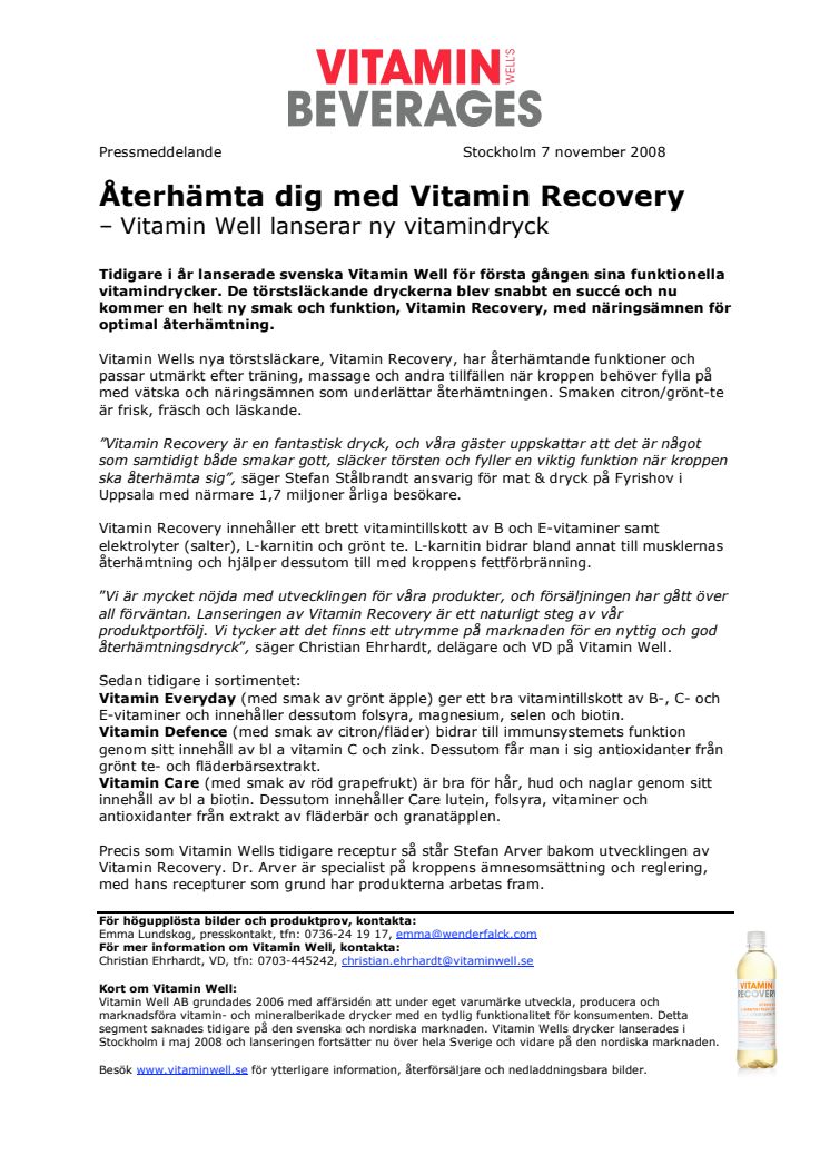 Återhämta dig med Vitamin Recovery 