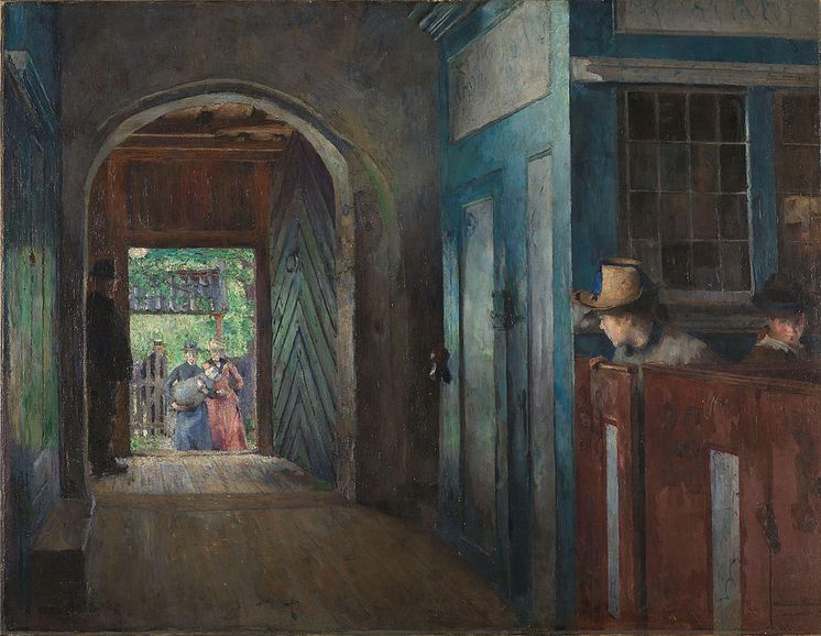 Harriet Backer, «Barnedåp i Tanum kirke», 1892