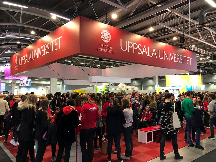 Uppsala Universitets monter under Saco Studentmässan i Älvsjö 2018