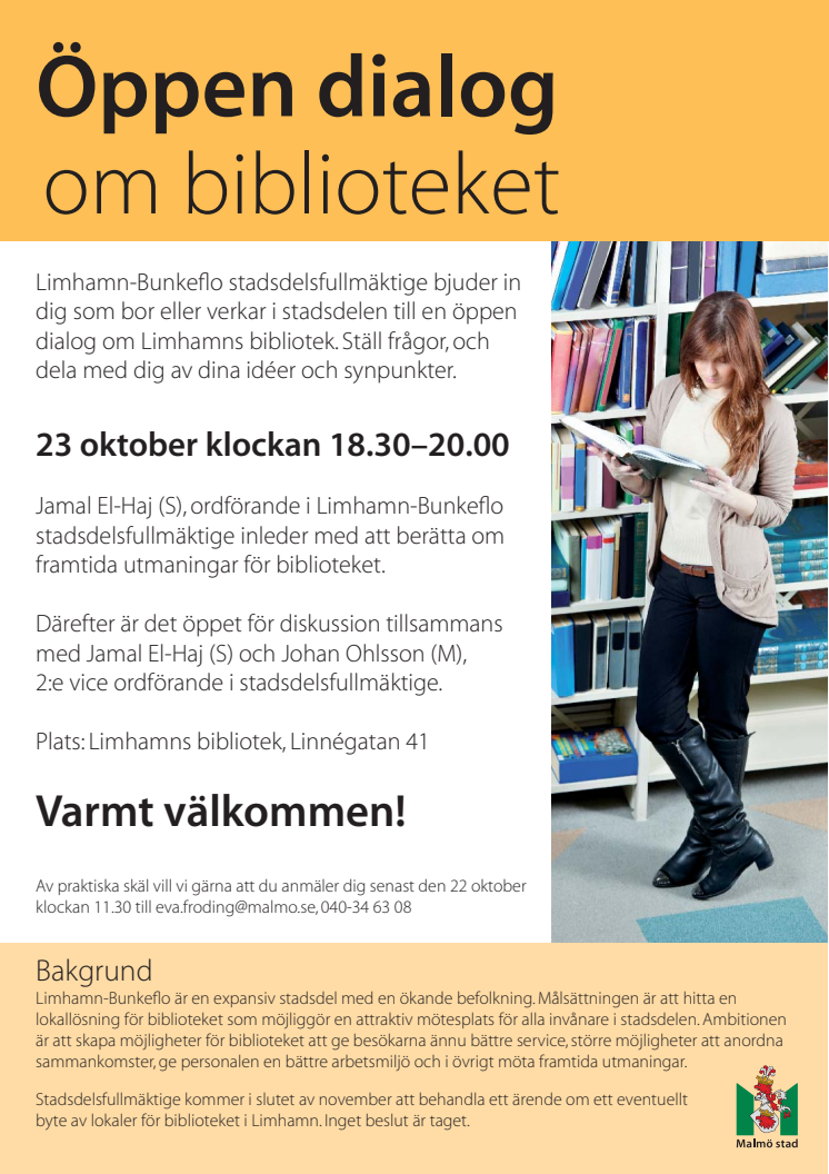 Öppen dialog om Limhamns bibliotek 