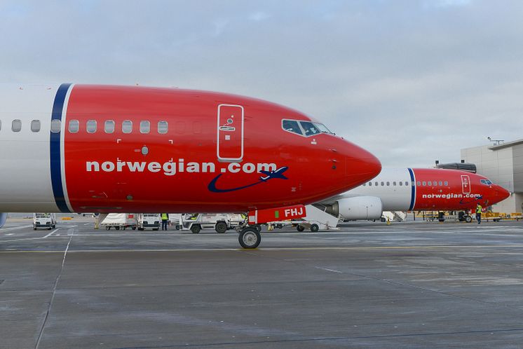 Norwegian 737-800 aircraft at Gatwick