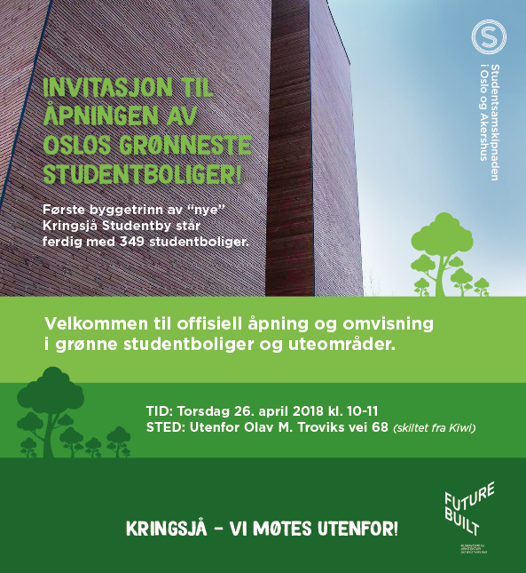 Invitasjon åpning byggetrinn 1 Kringsjå Studentby