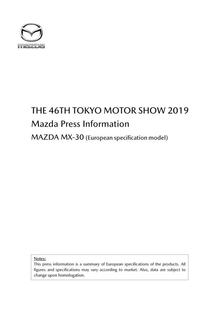 Pressekit Tokyo Motor Show 2019