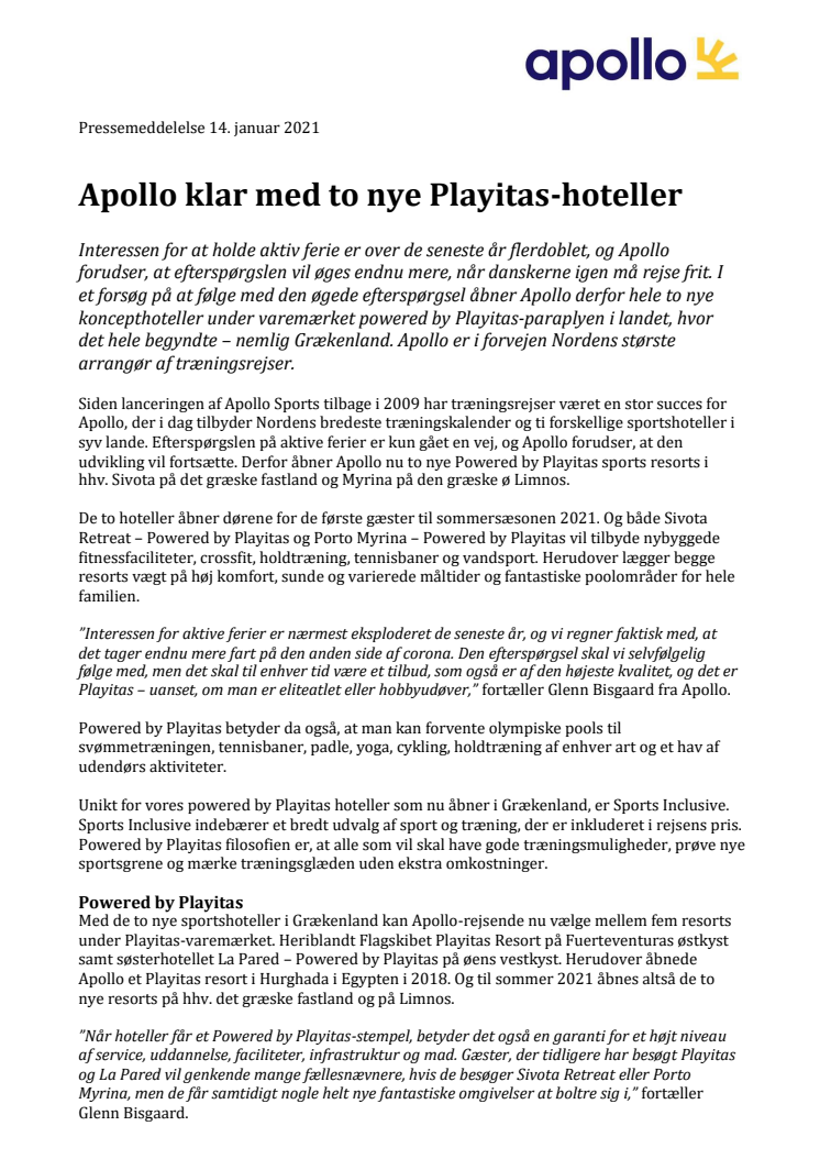 Apollo klar med to nye Playitas-hoteller