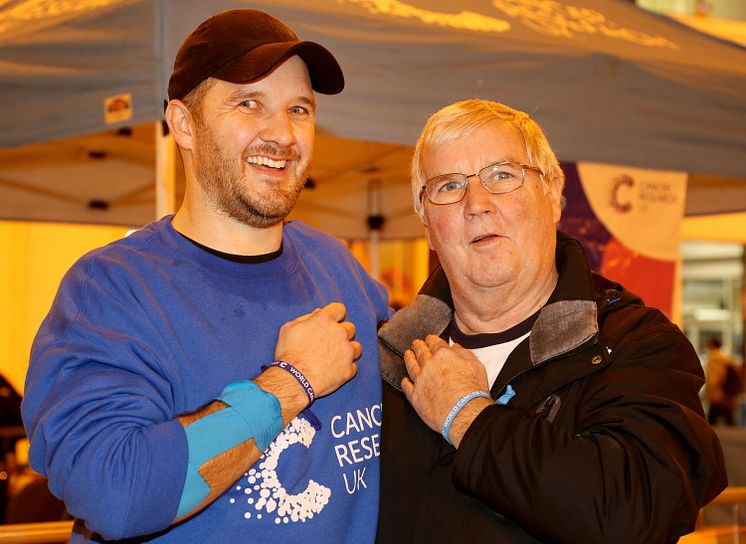 L-R Richard Quinn with dad, cancer survivor Bartley Quinn