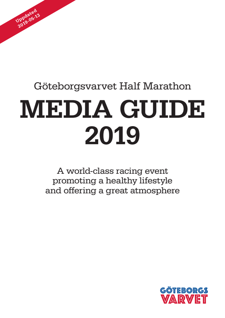 Media Guide, Göteborgsvarvet Half Marathon 2019