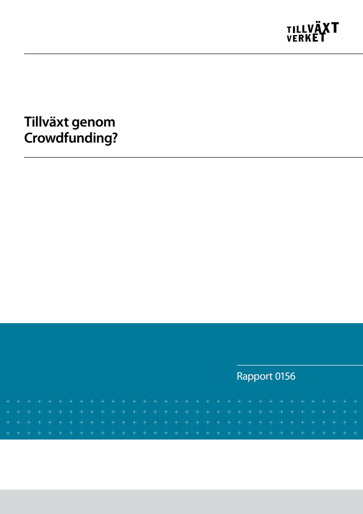 Rapport - Tillväxt genom crowdfunding?