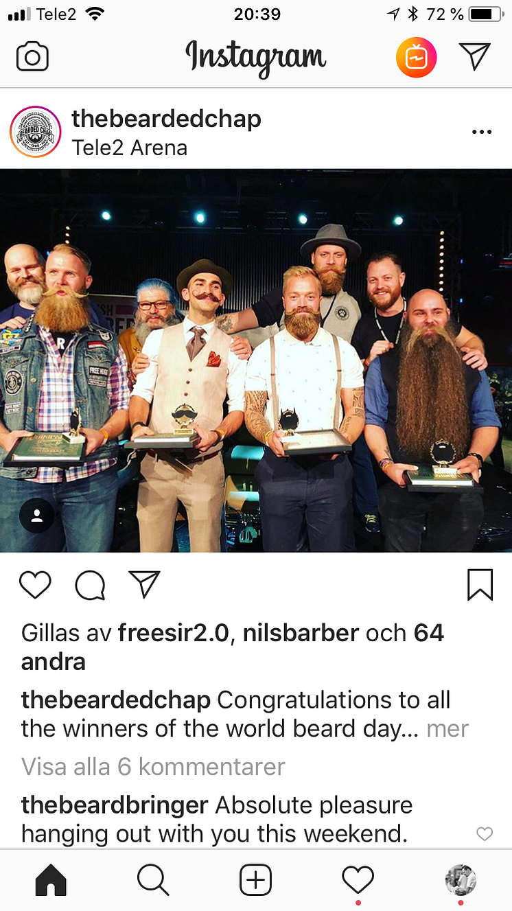 Swedish Barber Expo och World Beard Day i sociala medier