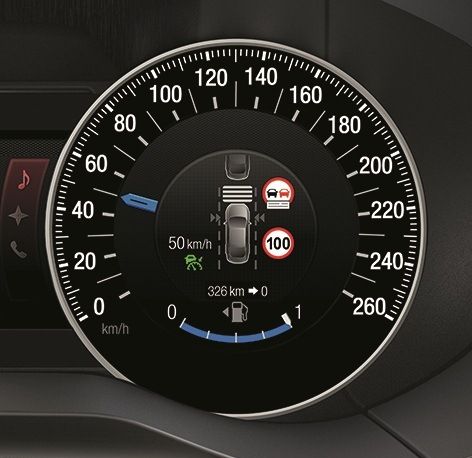 Nye S-MAX med Intelligent Hastighetsbegrenser - her vist på speedometeret
