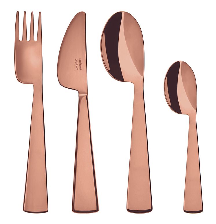 SAM_Childern's_cutlery_PVD_Copper_Gio_Ponti_Conca_Set_4-pcs