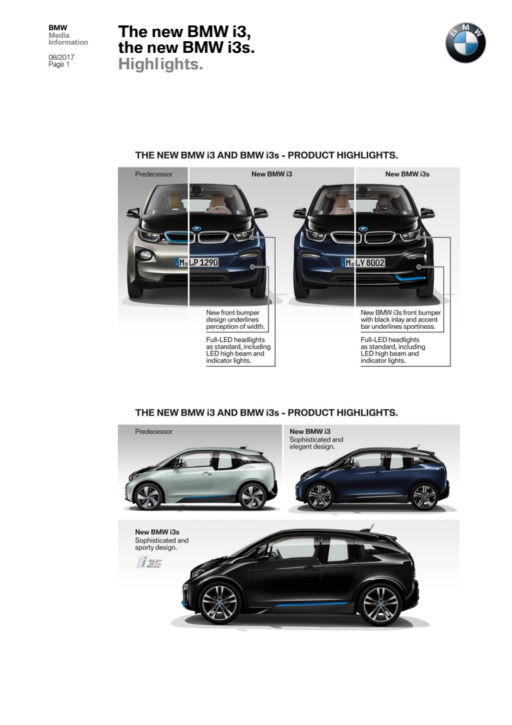 The new BMW i3 and BMW i3s - Highlights